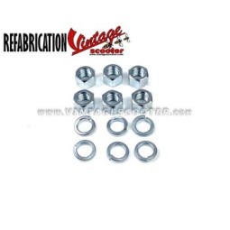 Jeu de 6 écrous de jante M 8mm clef de 12mm ACMA 1954-58/ 150 GL-Type N   